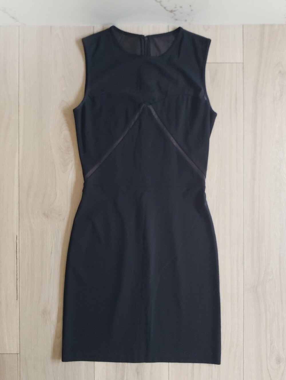 Erin‎ Fetherston Sheath Dress Womens 0 Black Sheer Mesh Cocktail LBD